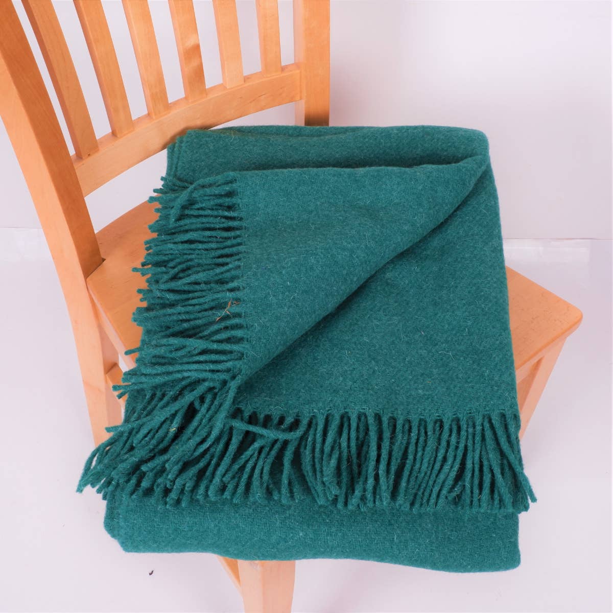 NorraVilla - Wool Blanket - Solid Color Green