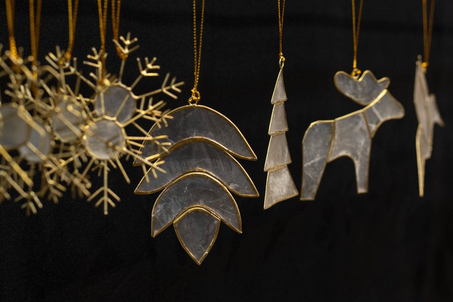 Christmas Capiz Pine Cone origami