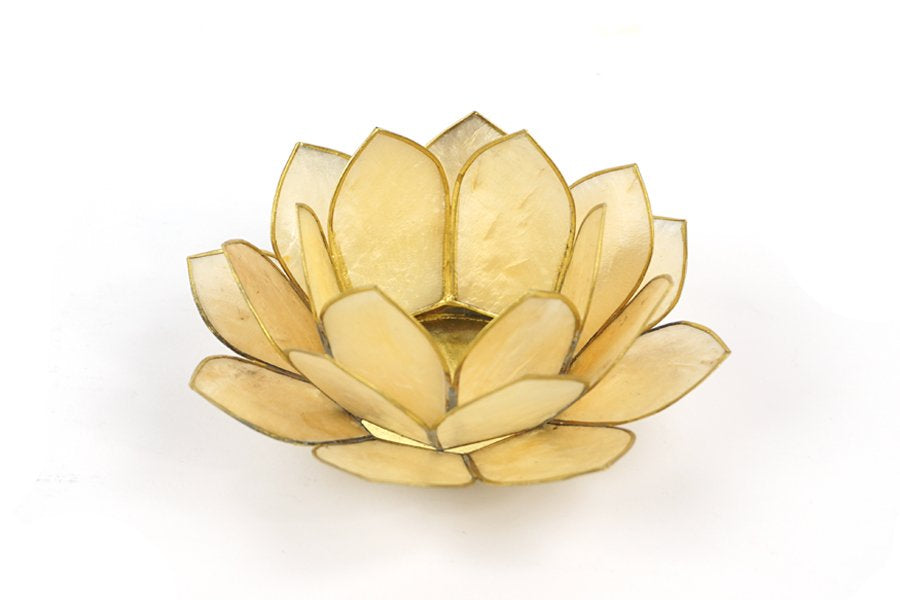 Candleholder Capiz Lotus with Gold Lining