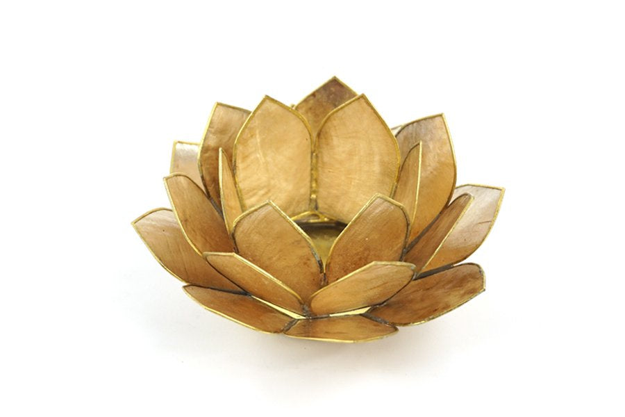 Candleholder Capiz Lotus with Gold Lining