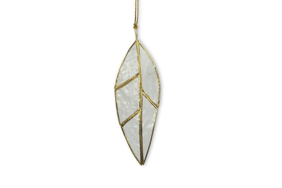 Christmas Capiz Laurel Leaf