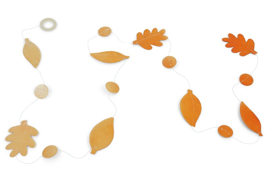 String Capiz Leaves Green, Orange, White 150 cm