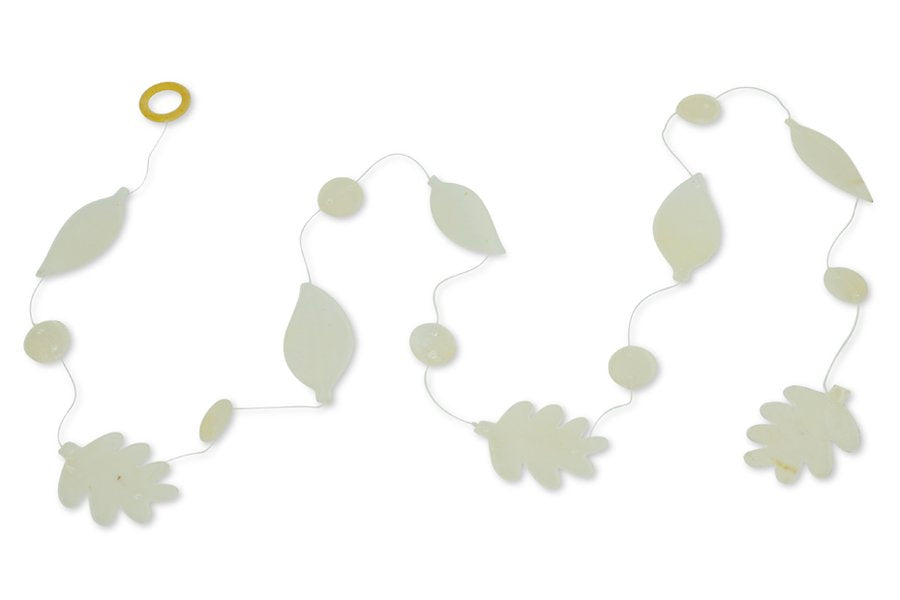 String Capiz Leaves Green, Orange, White 150 cm