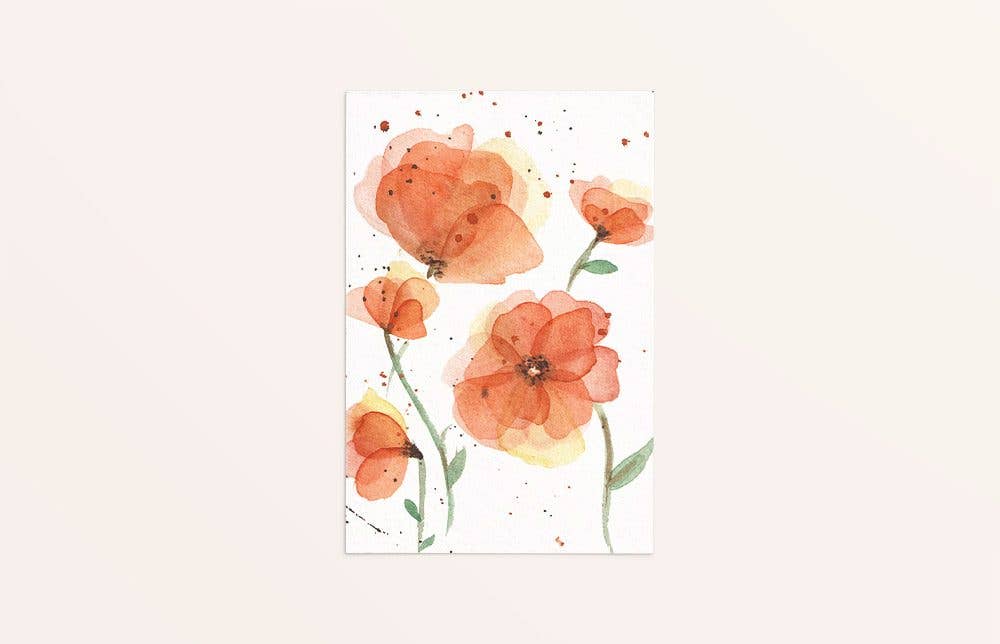 FRITSY - Greeting Card Orange Flowers
