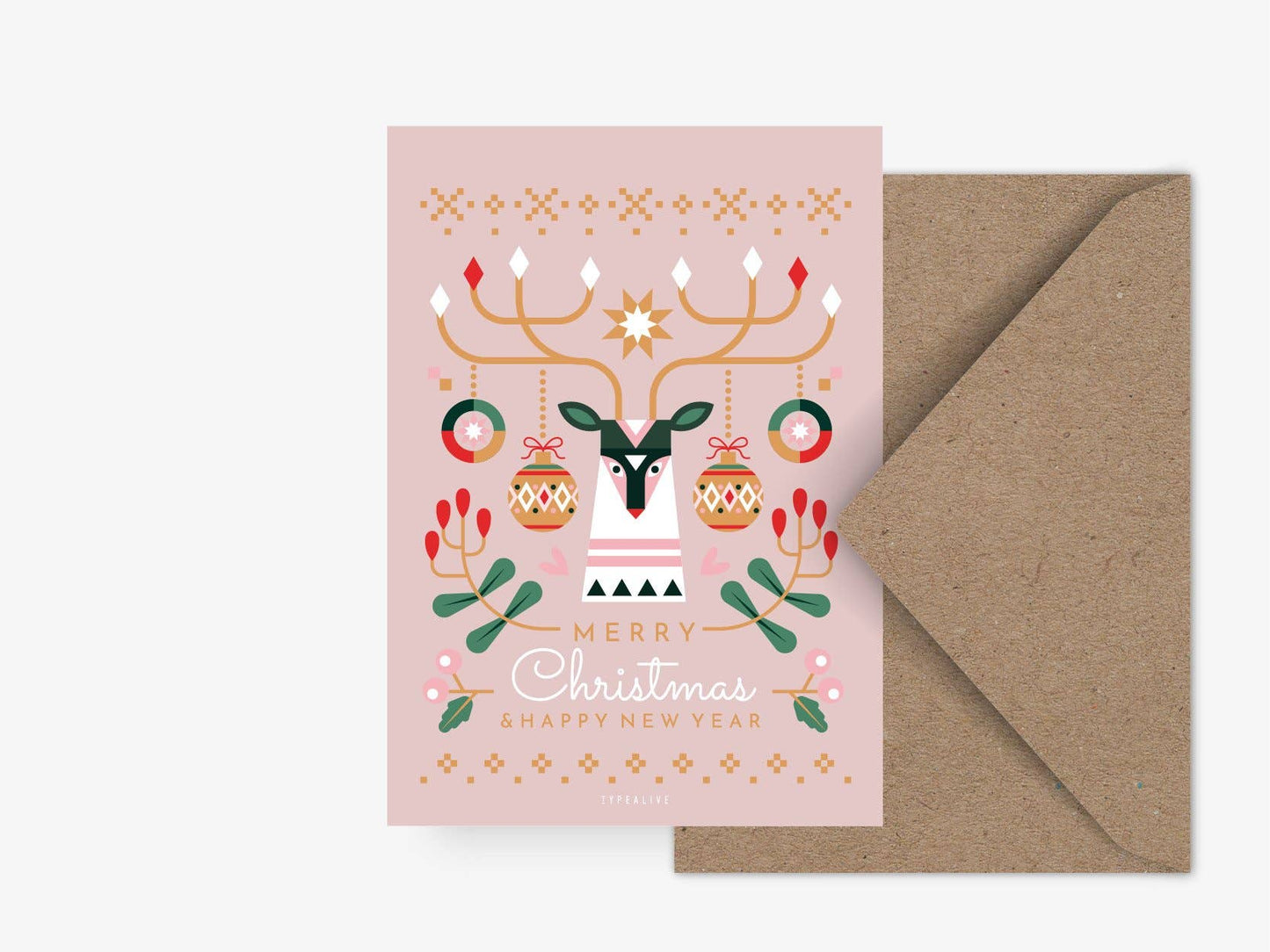 typealive - Postcard/ Geometric Christmas No. 1 w/ Envelope