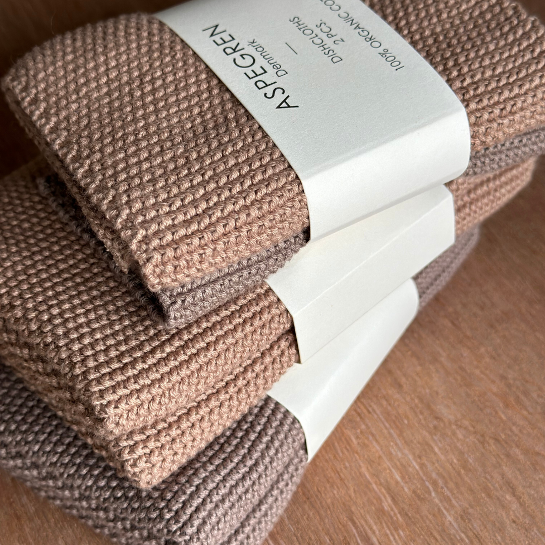 Aspegren Denmark - Kitchen Towel - 100% Organic Cotton - Knitted - Solid - Zinc