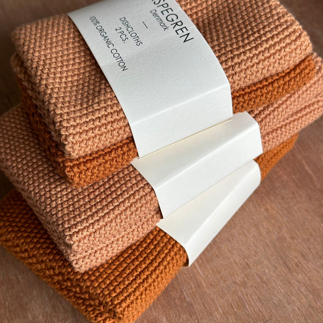 Aspegren Denmark - Kitchen Towel - 100% Organic - Knitted - Solid - Pumpkin