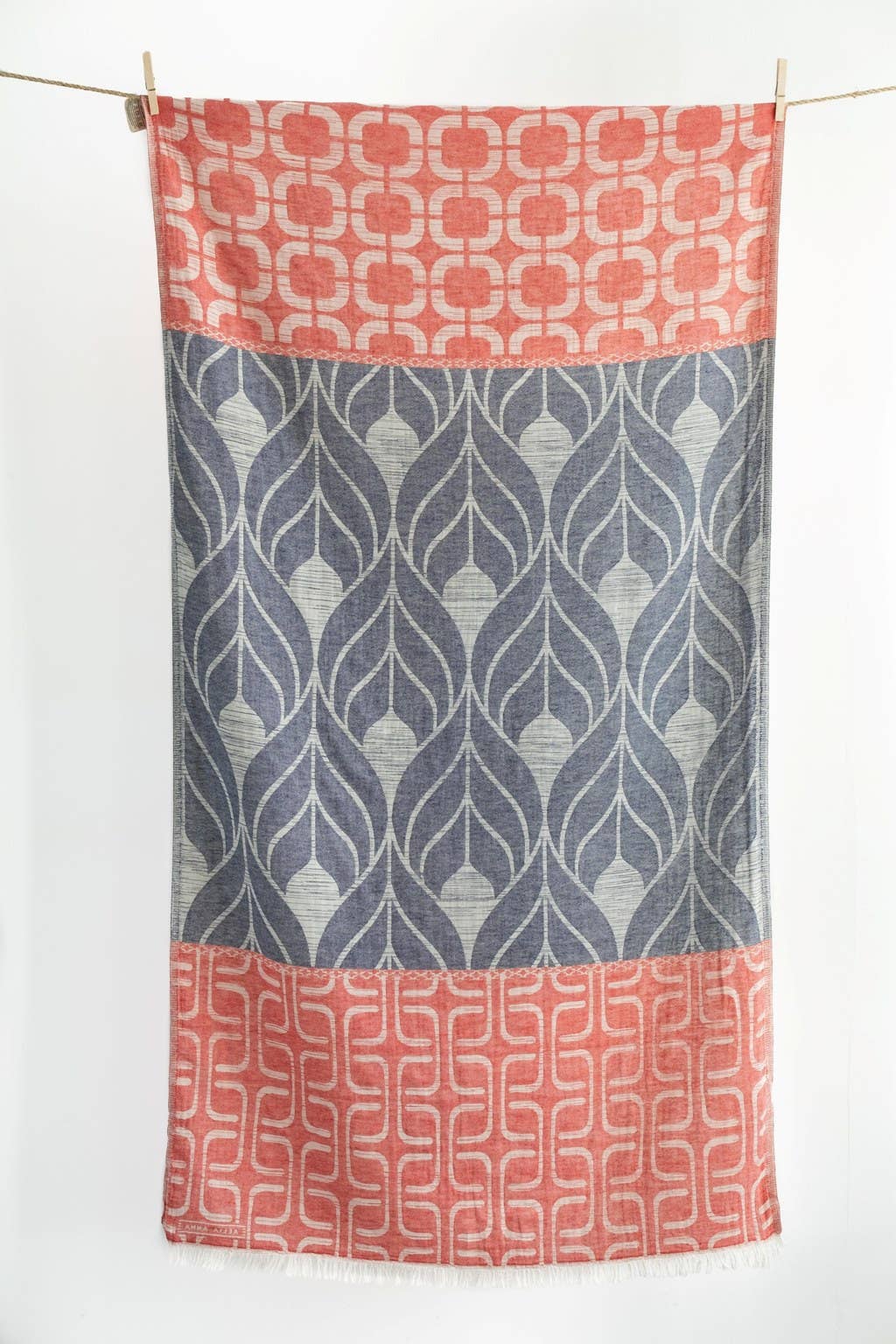 AELIA ANNA - BEACH TOWEL KISSAMOS NAVY BLUE & RED