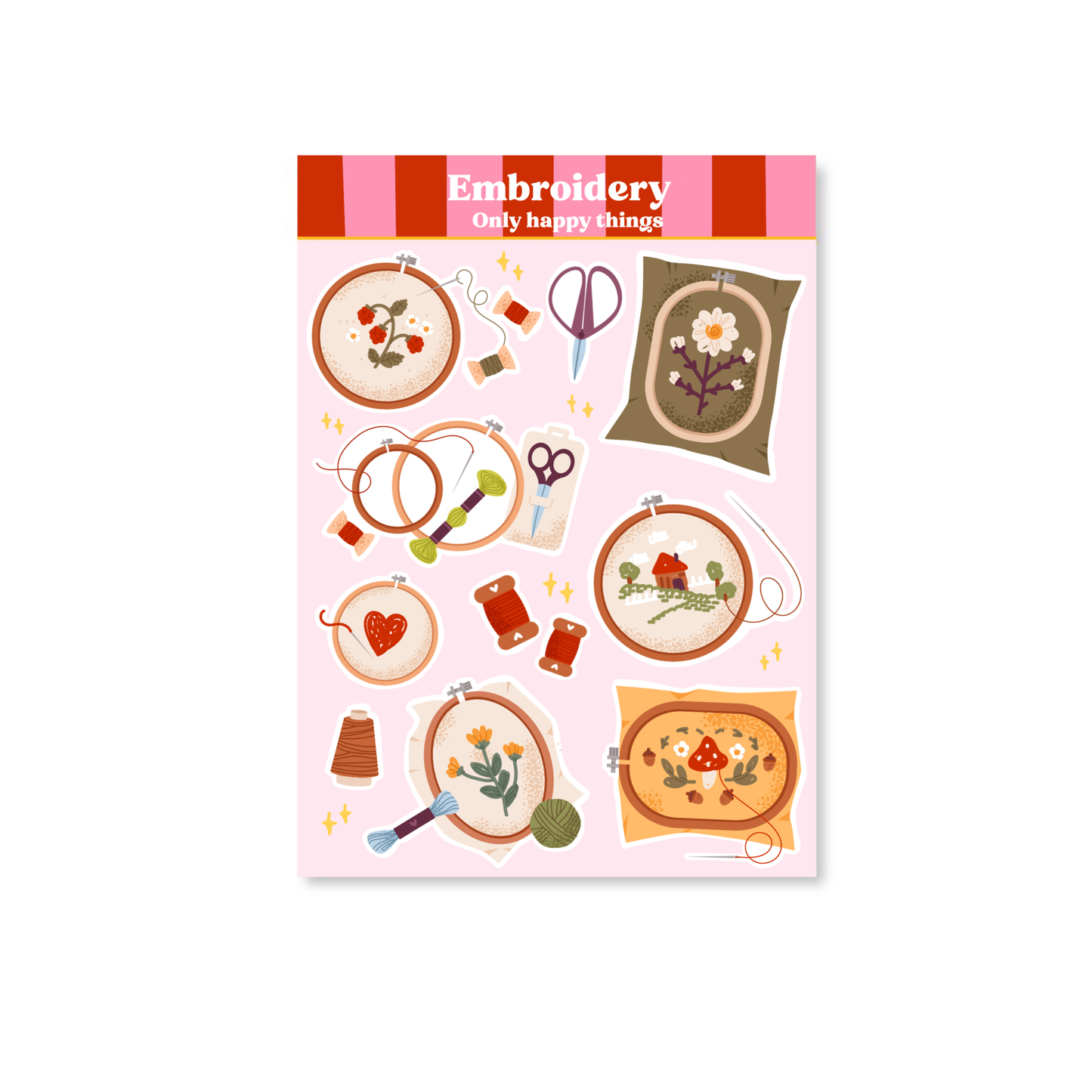 Only Happy Things Stationery - Stickervel Embroidery A6