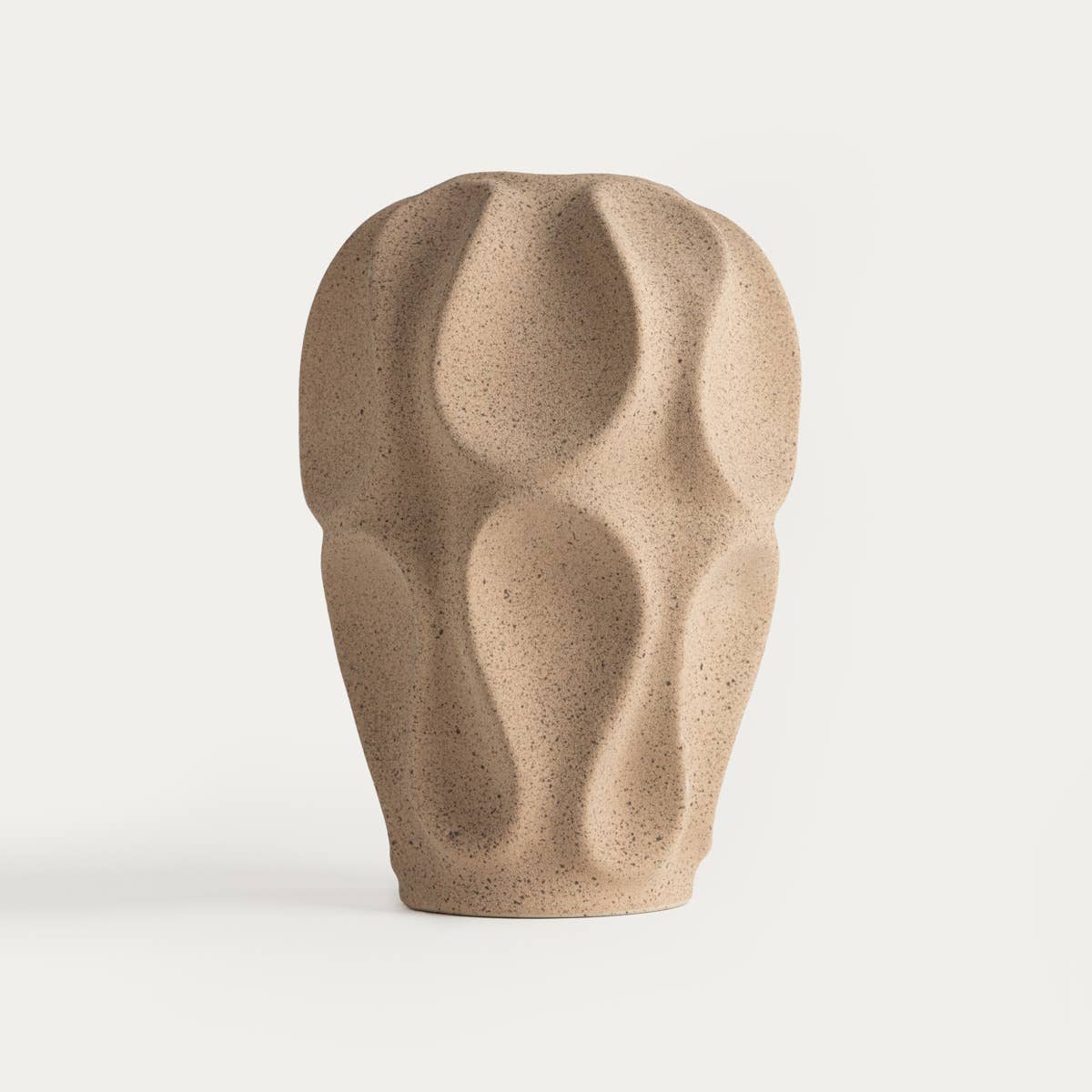 Vase | BELLARO | beige ceramic with decorative motifs