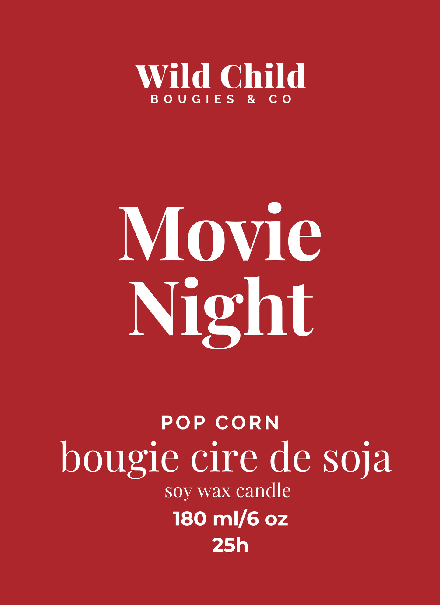 WILD CHILD Bougies & Co - Natural scented candle POPCORN