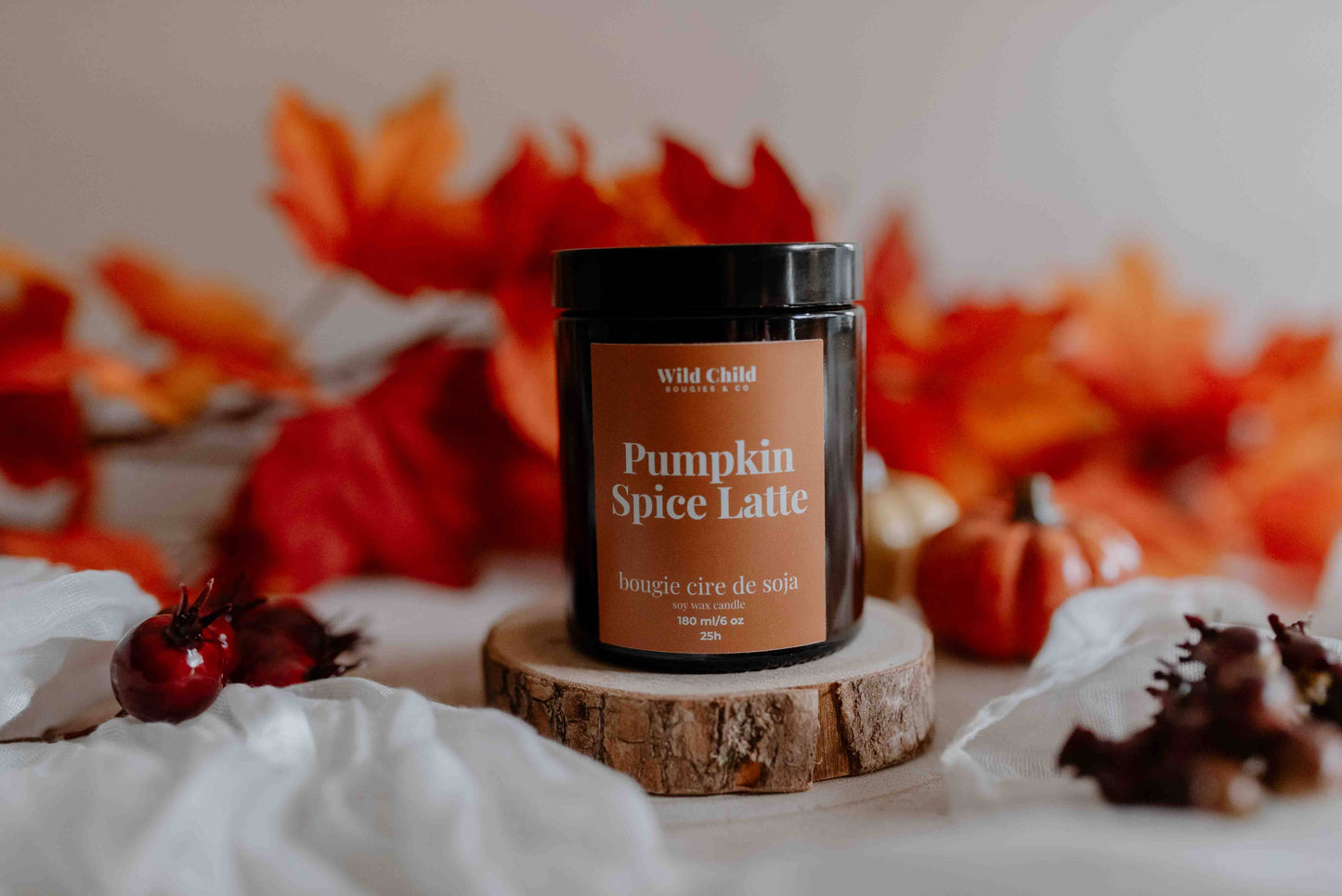 WILD CHILD Bougies & Co - “Pumpkin Spice Latte” - Natural scented candle - 25H