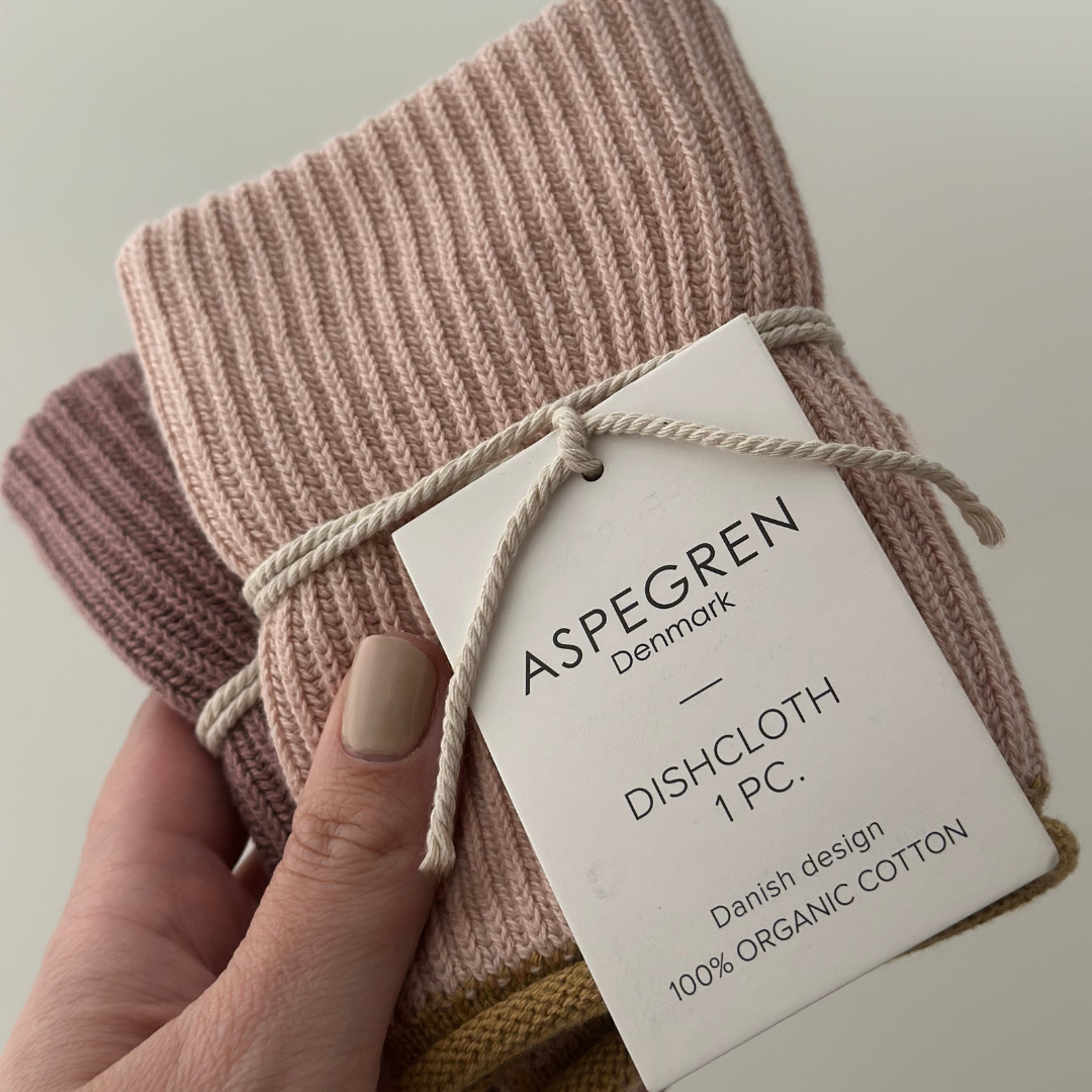 Aspegren Denmark - Dishcloth - Organic Cotton - Knitted - Ripple - Powder