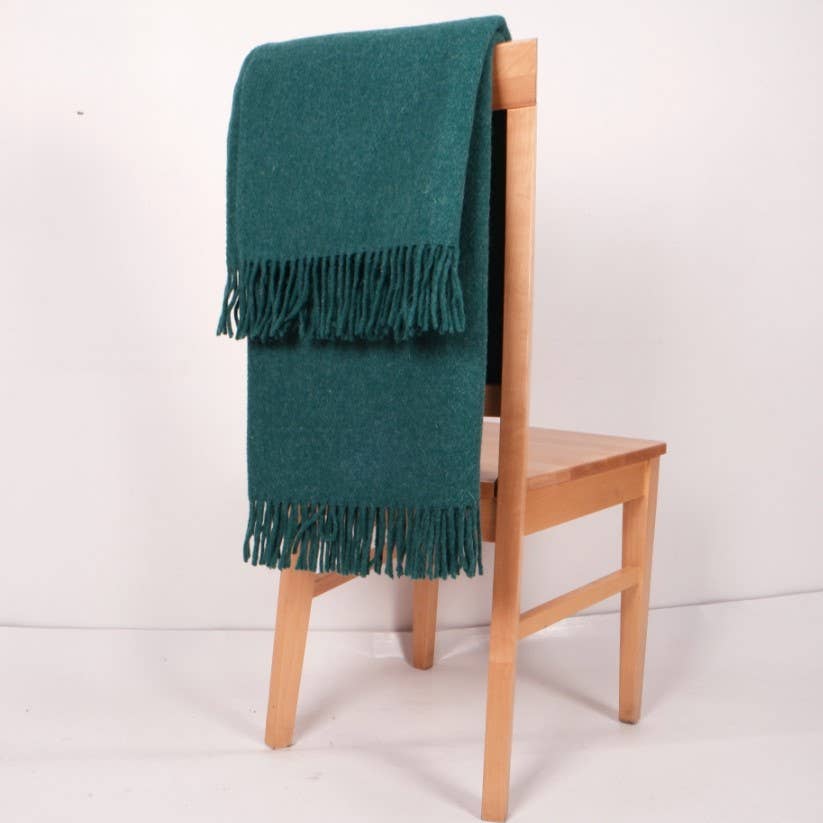 NorraVilla - Wool Blanket - Solid Color Green