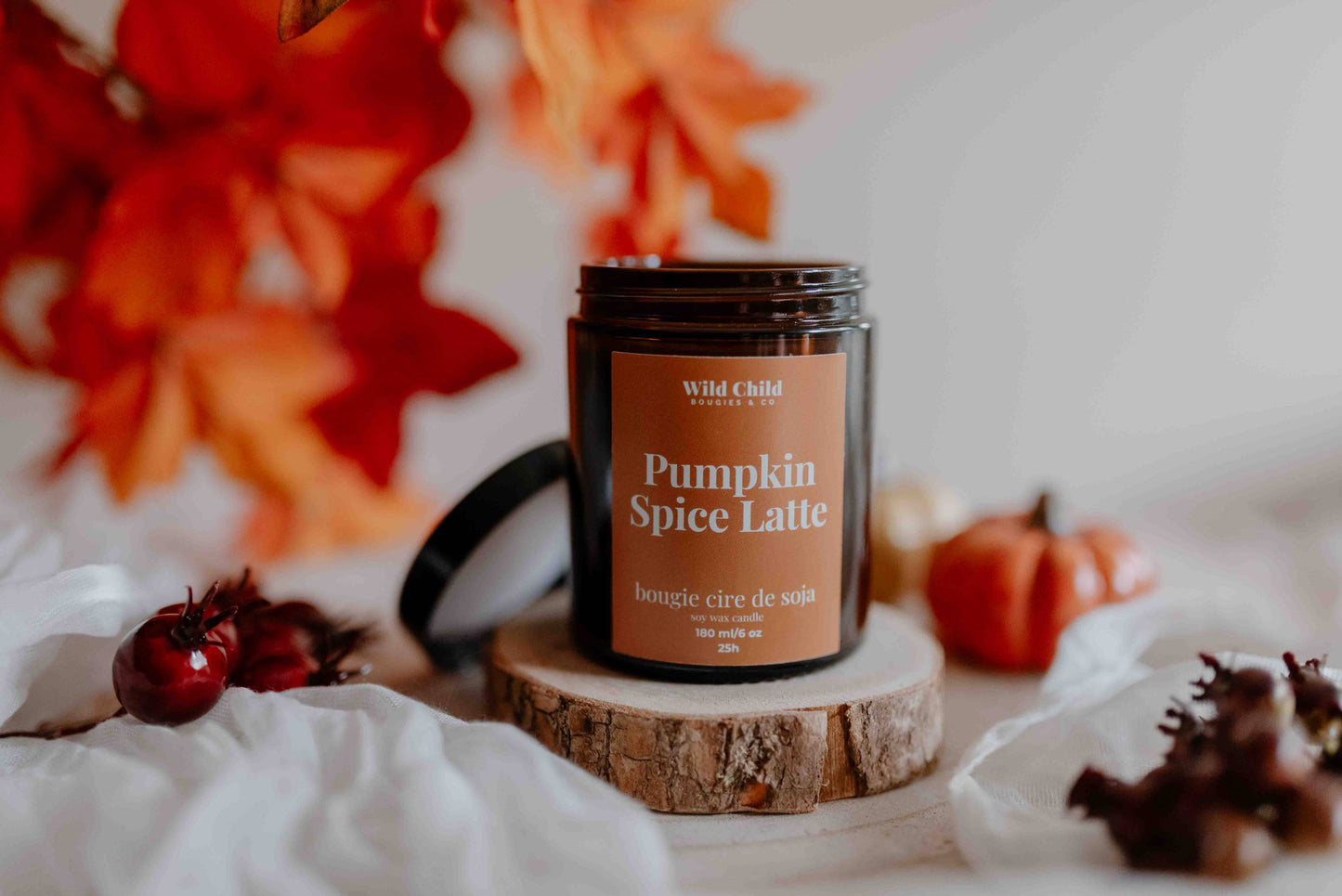 WILD CHILD Bougies & Co - “Pumpkin Spice Latte” - Natural scented candle - 25H