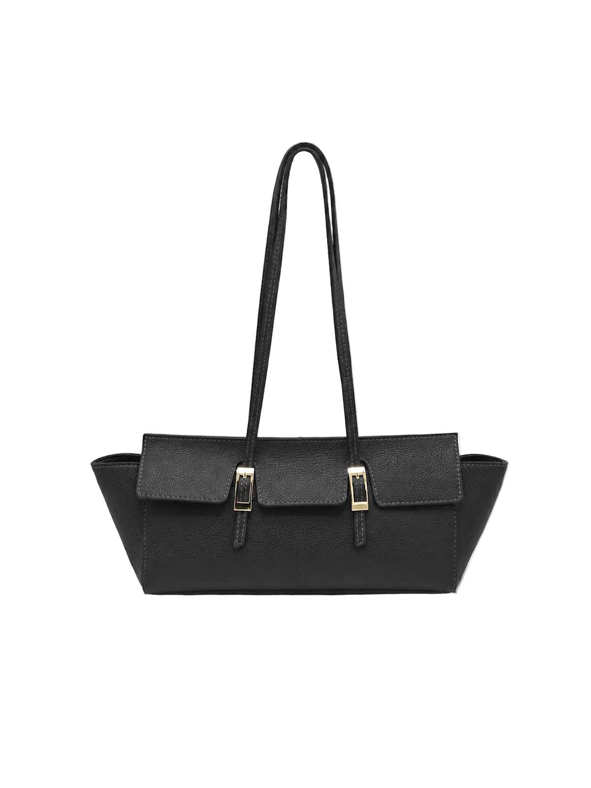 Suie Valentini srl - Women's Genuine Leather East-West Tote Bag with Double Buckle Detail, Made in Italy, art. 112791