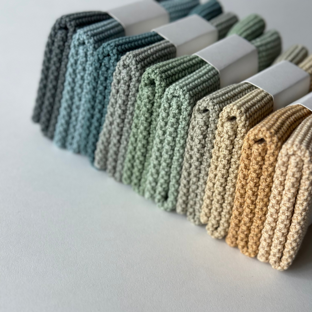 Aspegren Denmark - Dishcloths - Organic Cotton - Set of 2 - Knitted - Pine