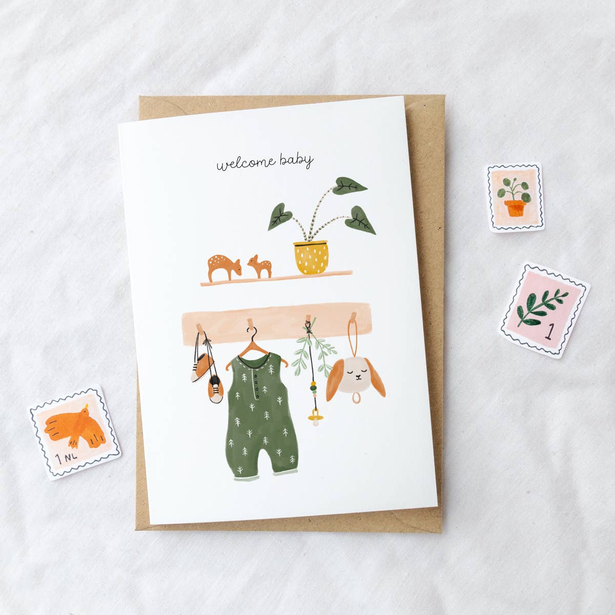 Studio Kuukeluus - Romper New Baby Greeting Card