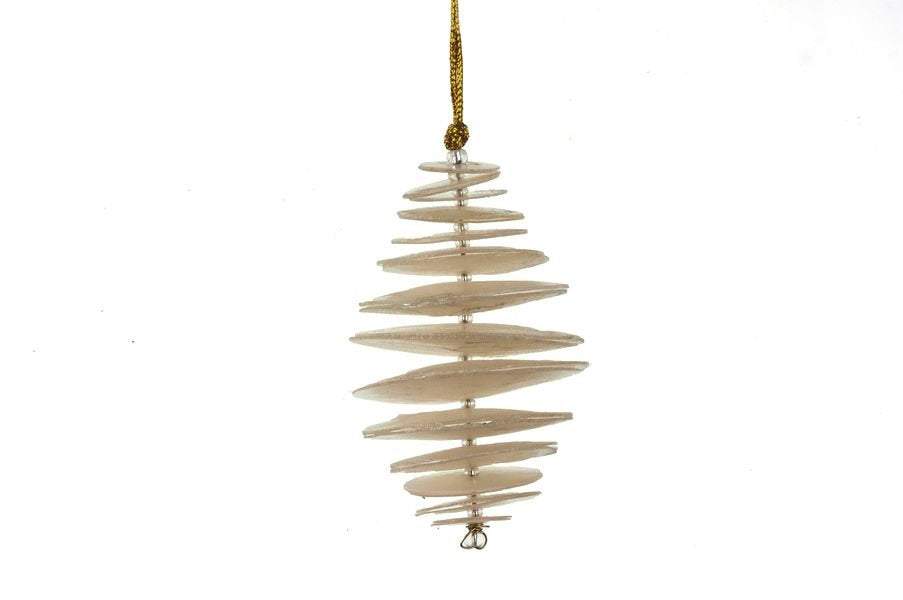 Christmas Capiz Raw Pine Cone Natural