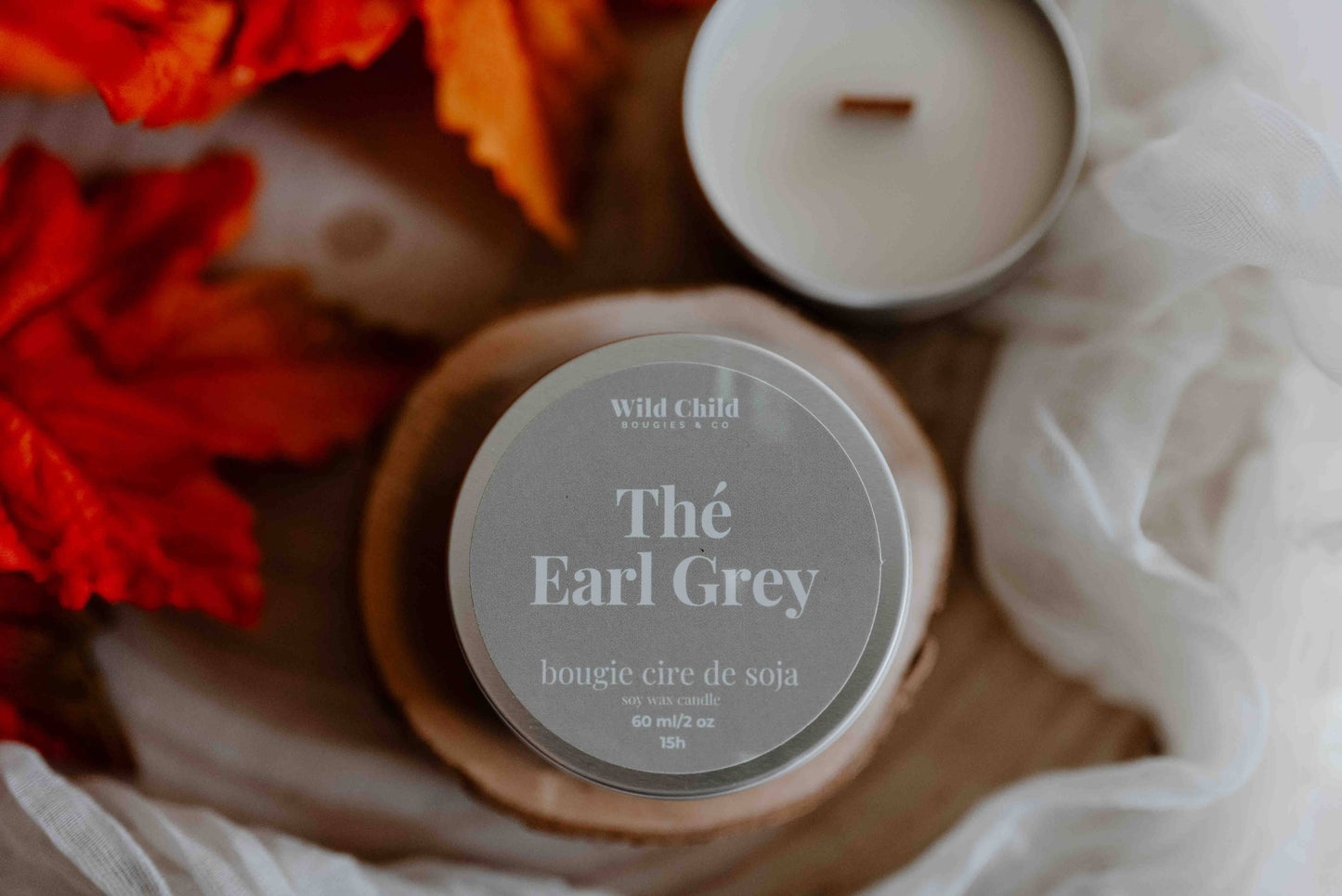 WILD CHILD Bougies & Co - “Earl Grey Tea” - Natural scented candle - 15h