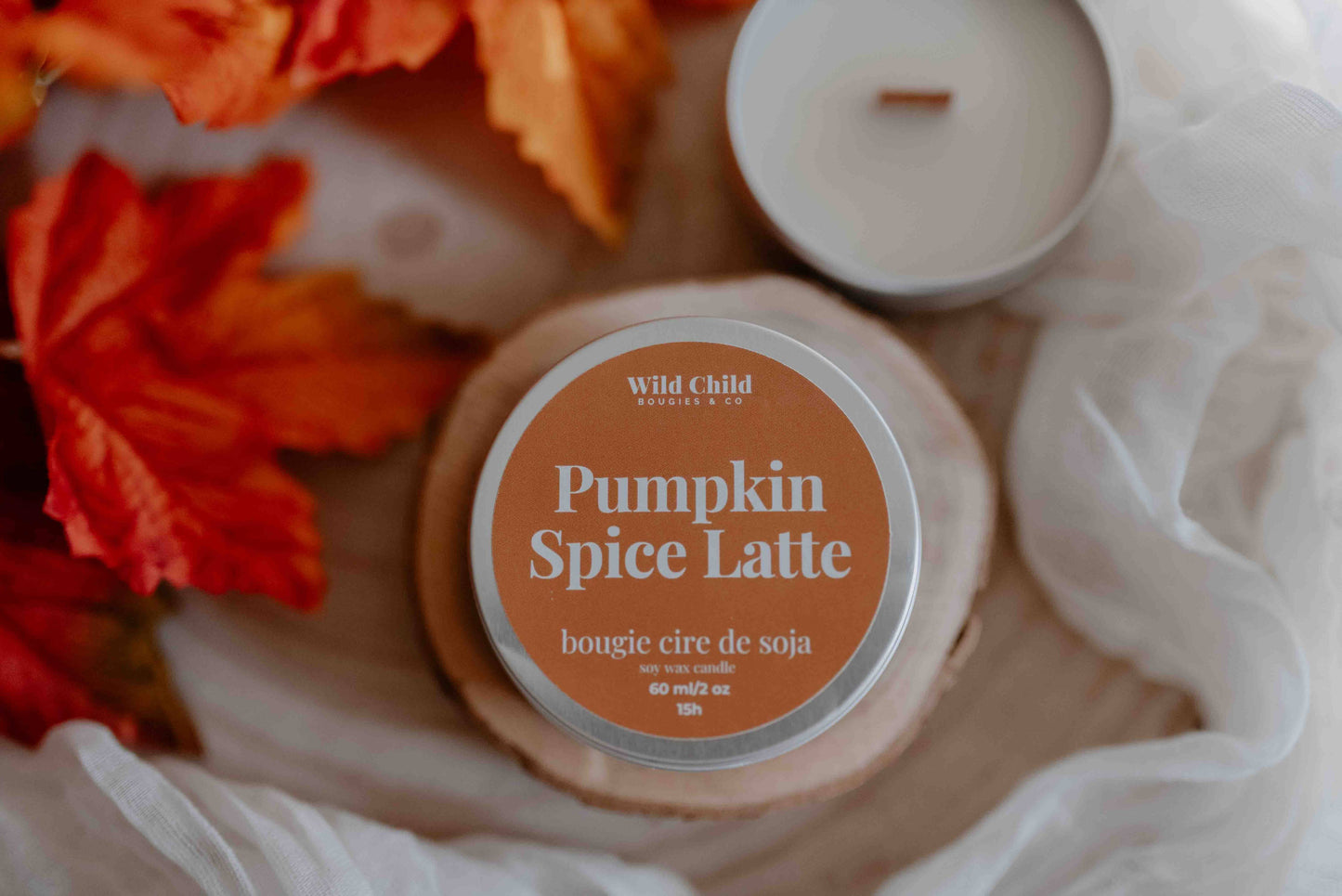 WILD CHILD Bougies & Co - “Pumpkin Spice Latte” - Natural scented candle - 15h