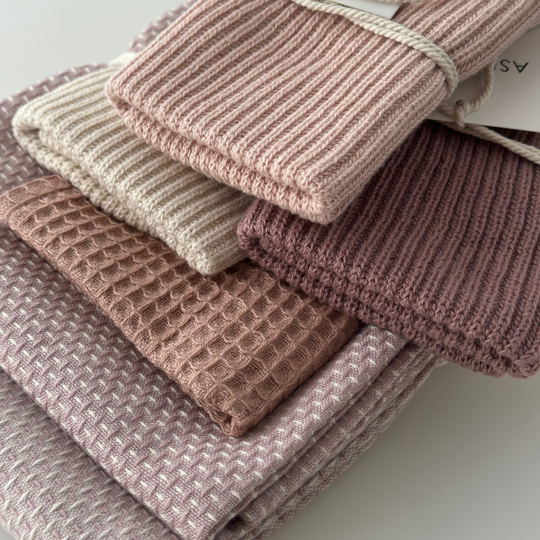 Aspegren Denmark - Dishcloth - Organic Cotton - Knitted - Ripple - Powder