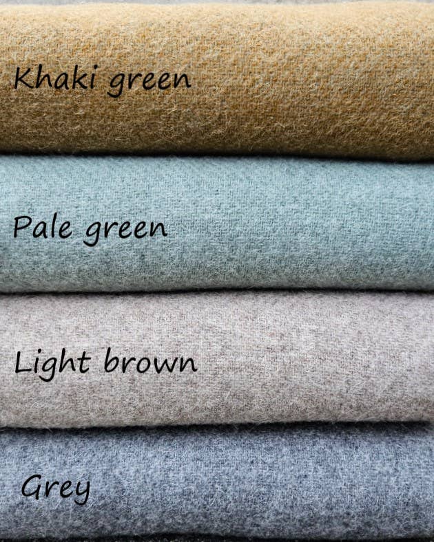 NorraVilla - Wool Blanket - Solid Color Green