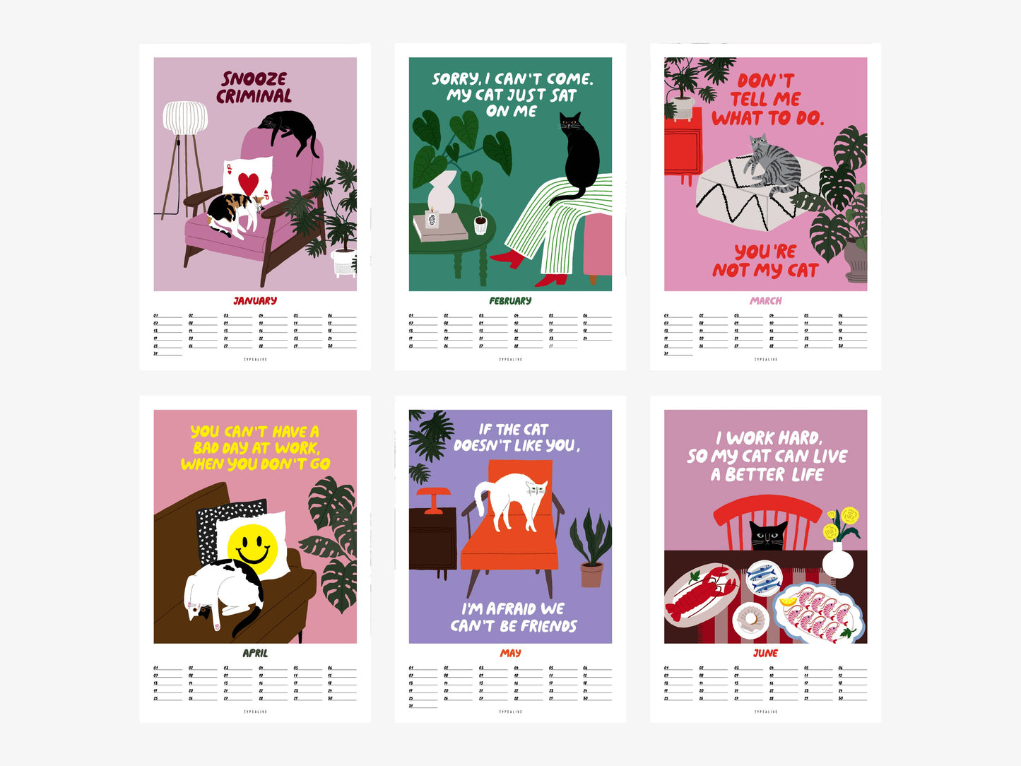 typealive - Wall Calendar / Petisfaction "Cats" No. 2