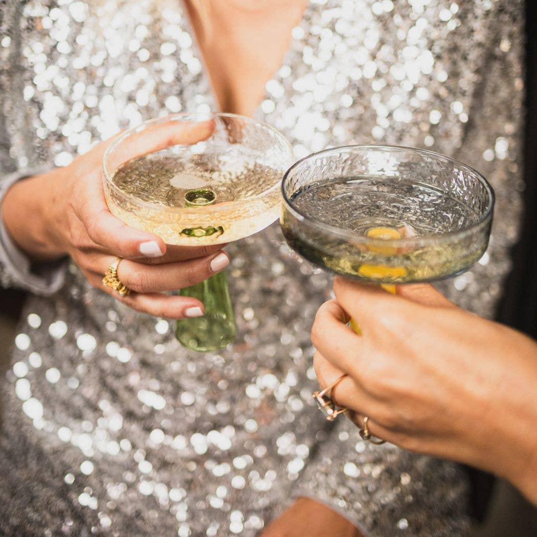 Brût Home and Glassware - Champagne Coupe Claude | set of 2 | green