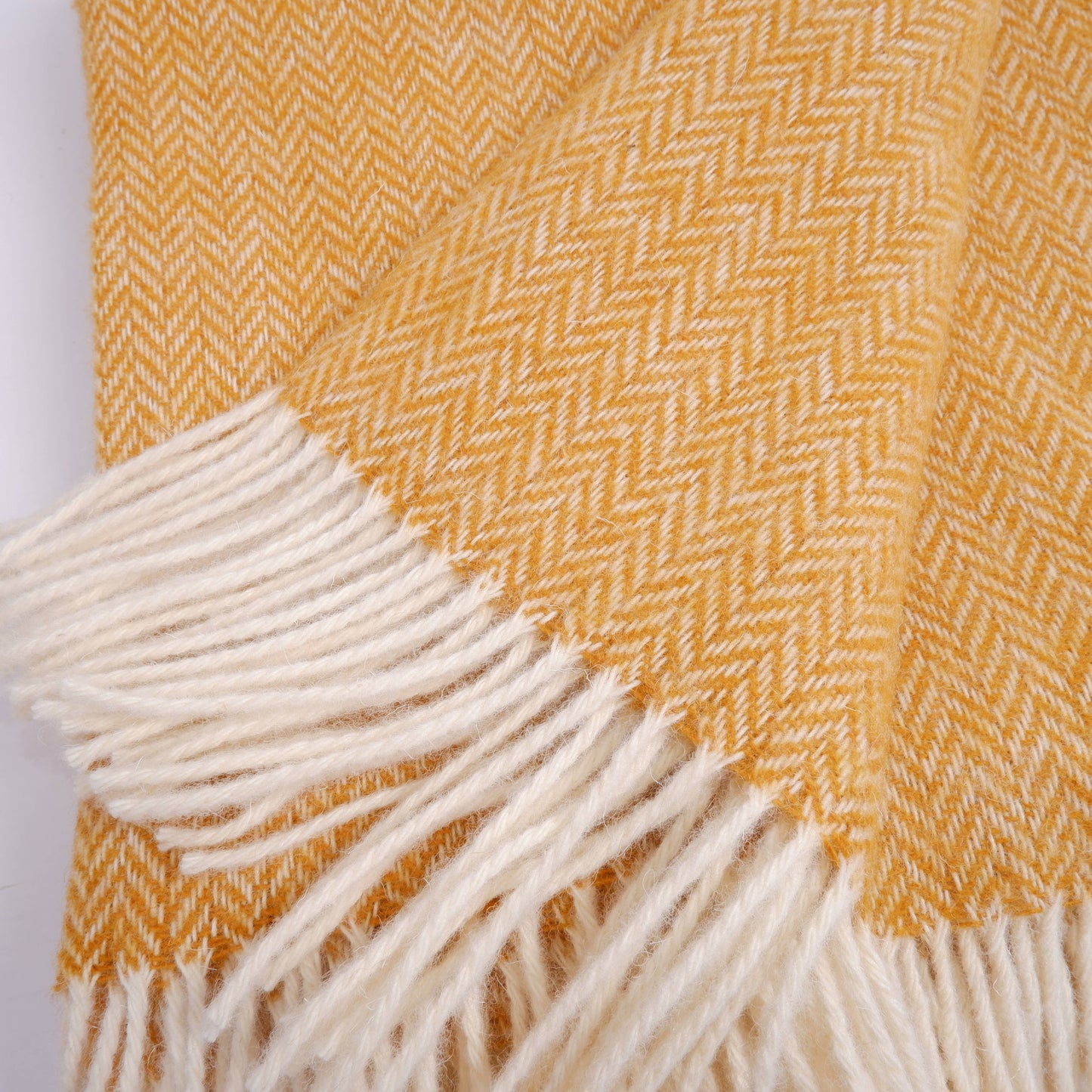 NorraVilla - 100% Wool Blanket - Herringbone throw