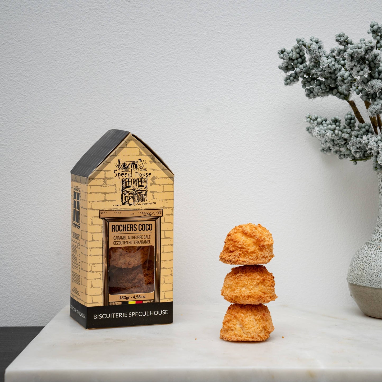 SPECUL'HOUSE - Coconut rocks with salted butter caramel - 5 pieces (130 gr)