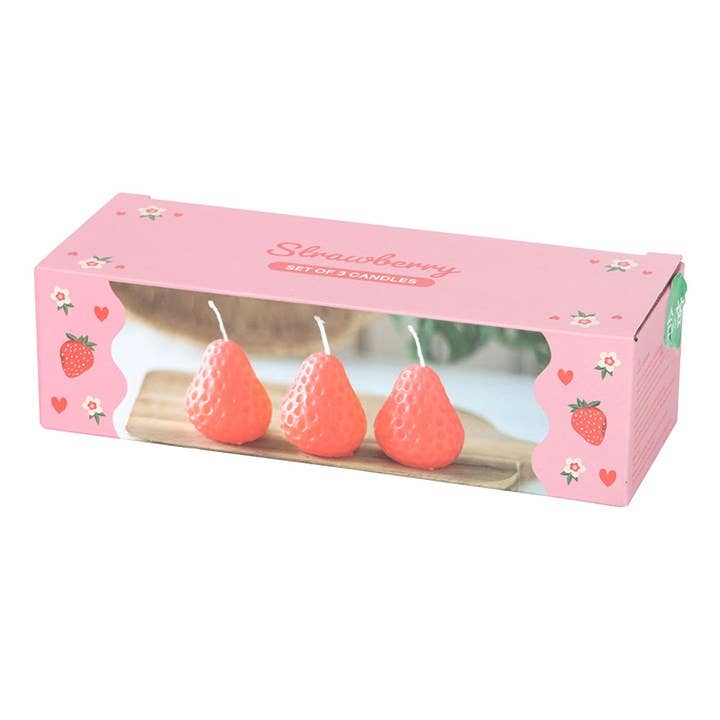 Something Different - Set of 3 Strawberry Shaped Candles