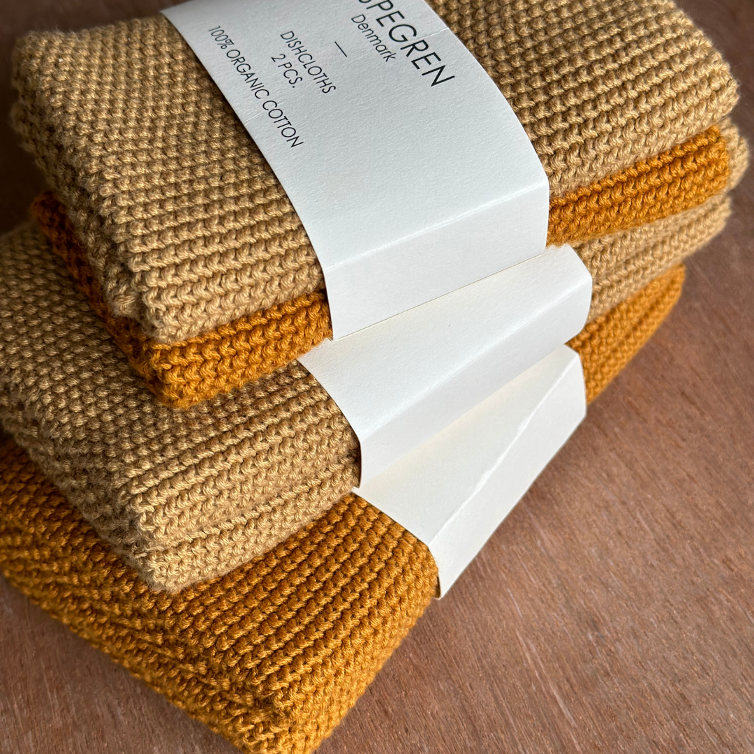 Aspegren Denmark - Kitchen Towel - 100% Organic - Knitted - Solid - Inca Gold