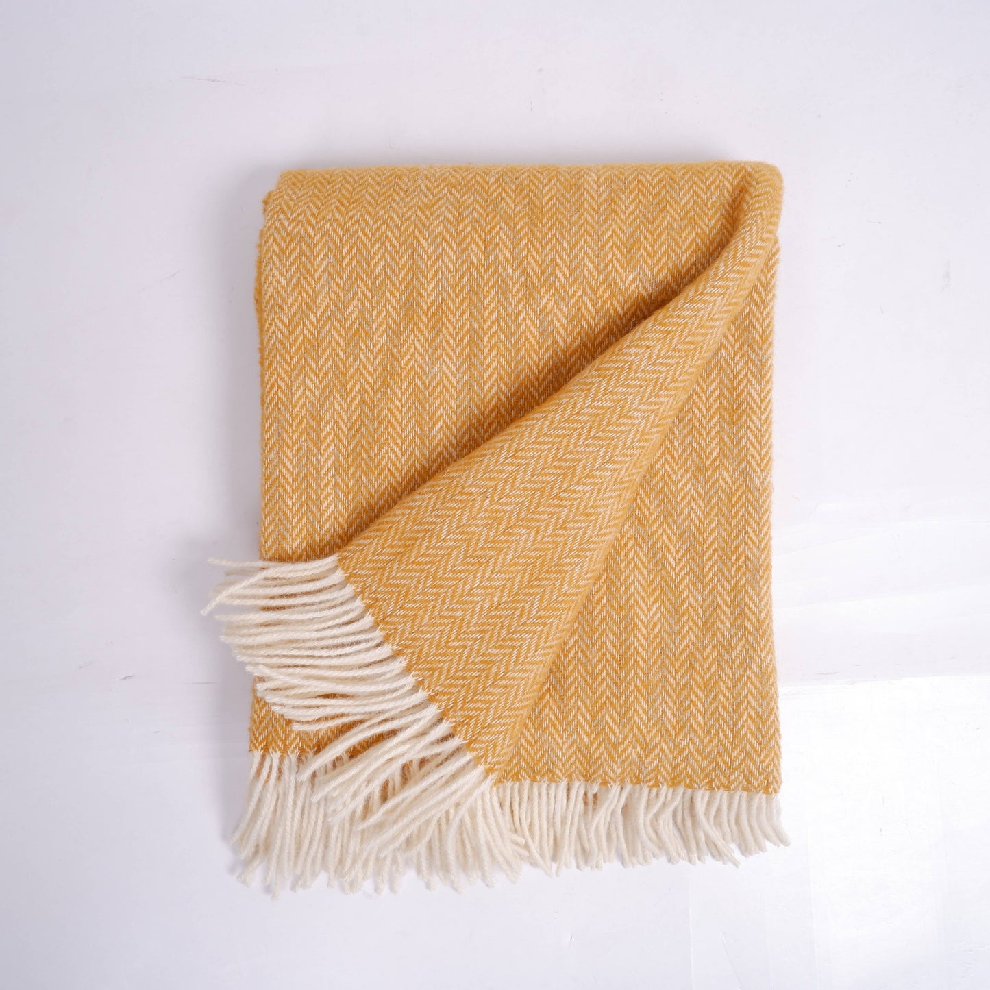 NorraVilla - 100% Wool Blanket - Herringbone throw