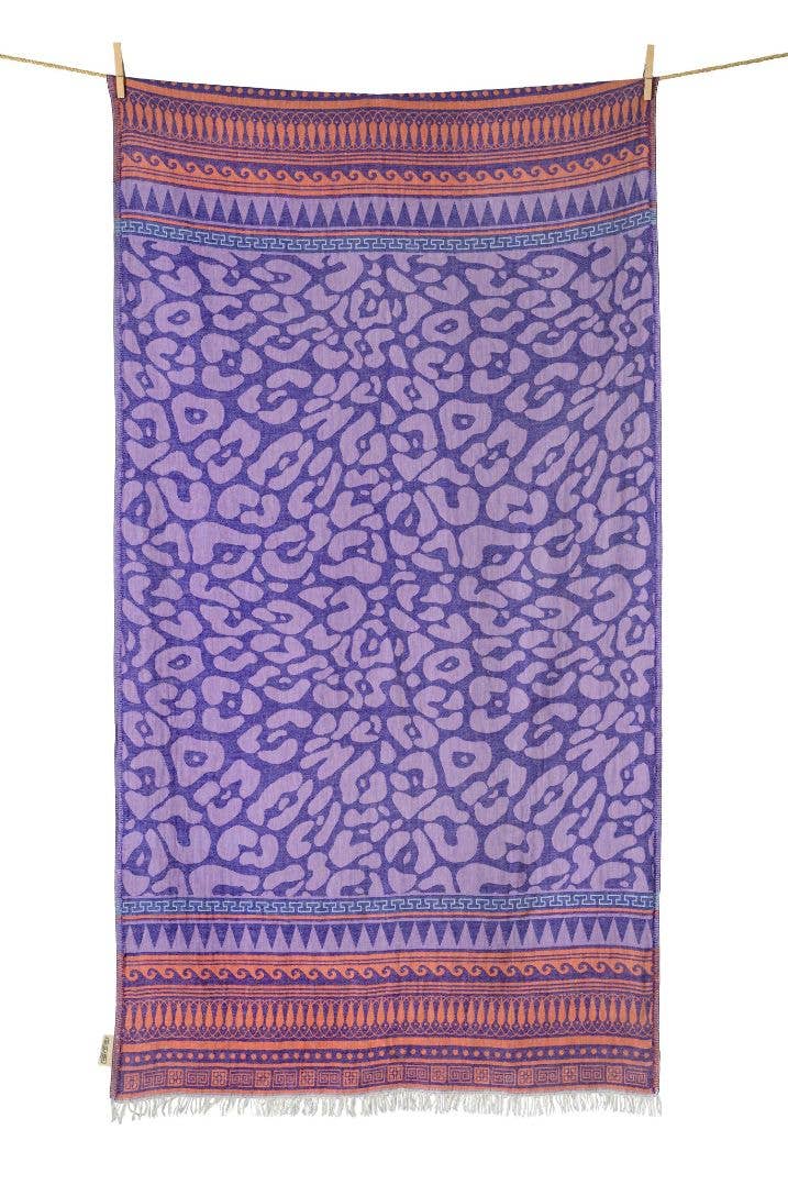 AELIA ANNA - BEACH TOWEL KASTRAKI PURPLE LILA & CORAL