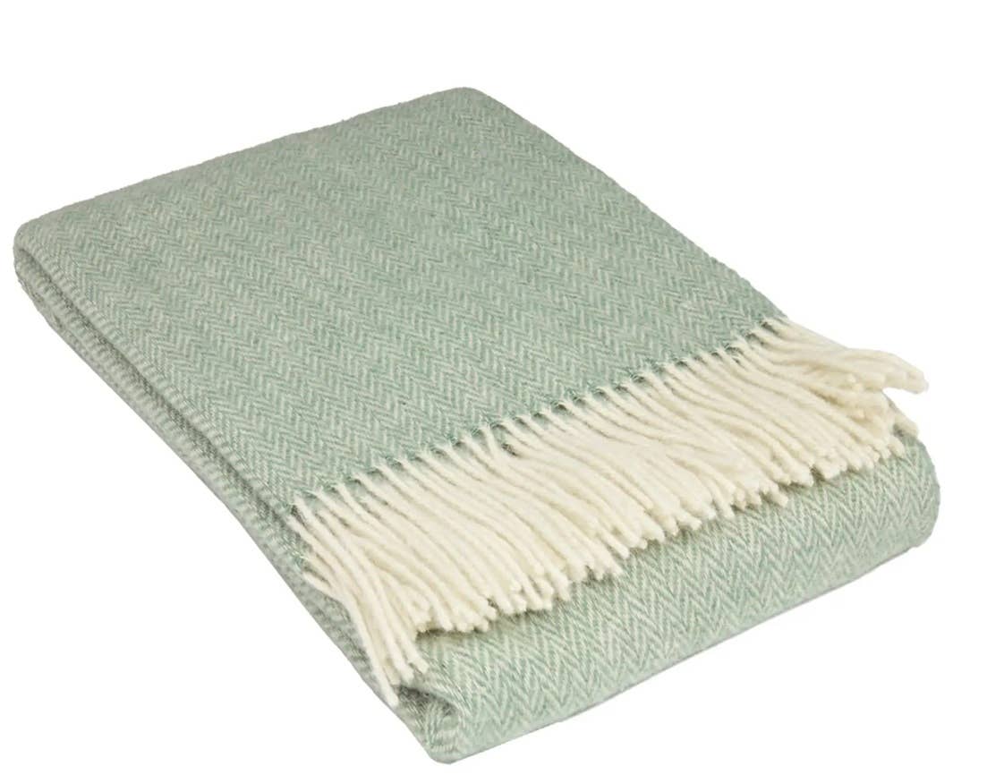 NorraVilla - 100% Wool Blanket - Herringbone throw