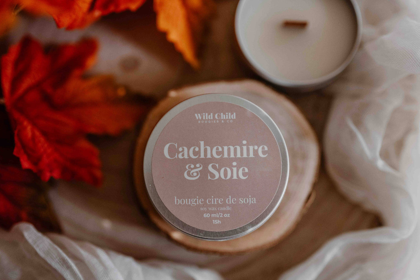 WILD CHILD Bougies & Co - “Cashmere & Silk” - Natural scented candle - 15h
