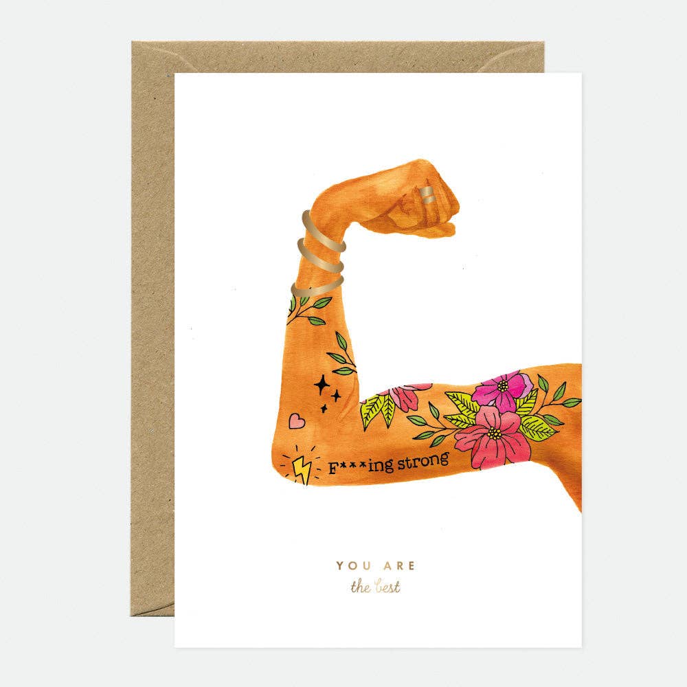 ALL THE WAYS TO SAY - Europe - You’re the best Woman - Girl power Greeting card - Gold foil