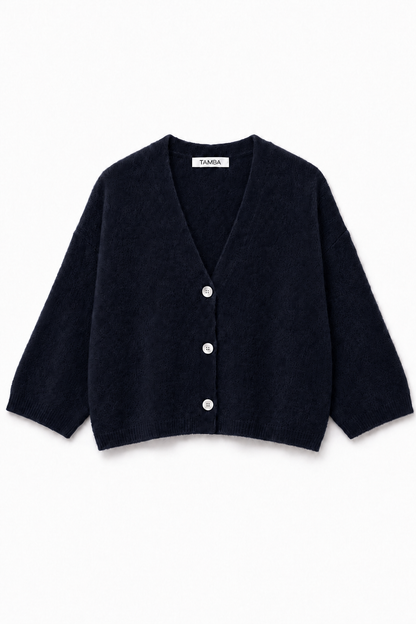 TAMBA - Baby alpaca cardigan with 4/5 sleeves