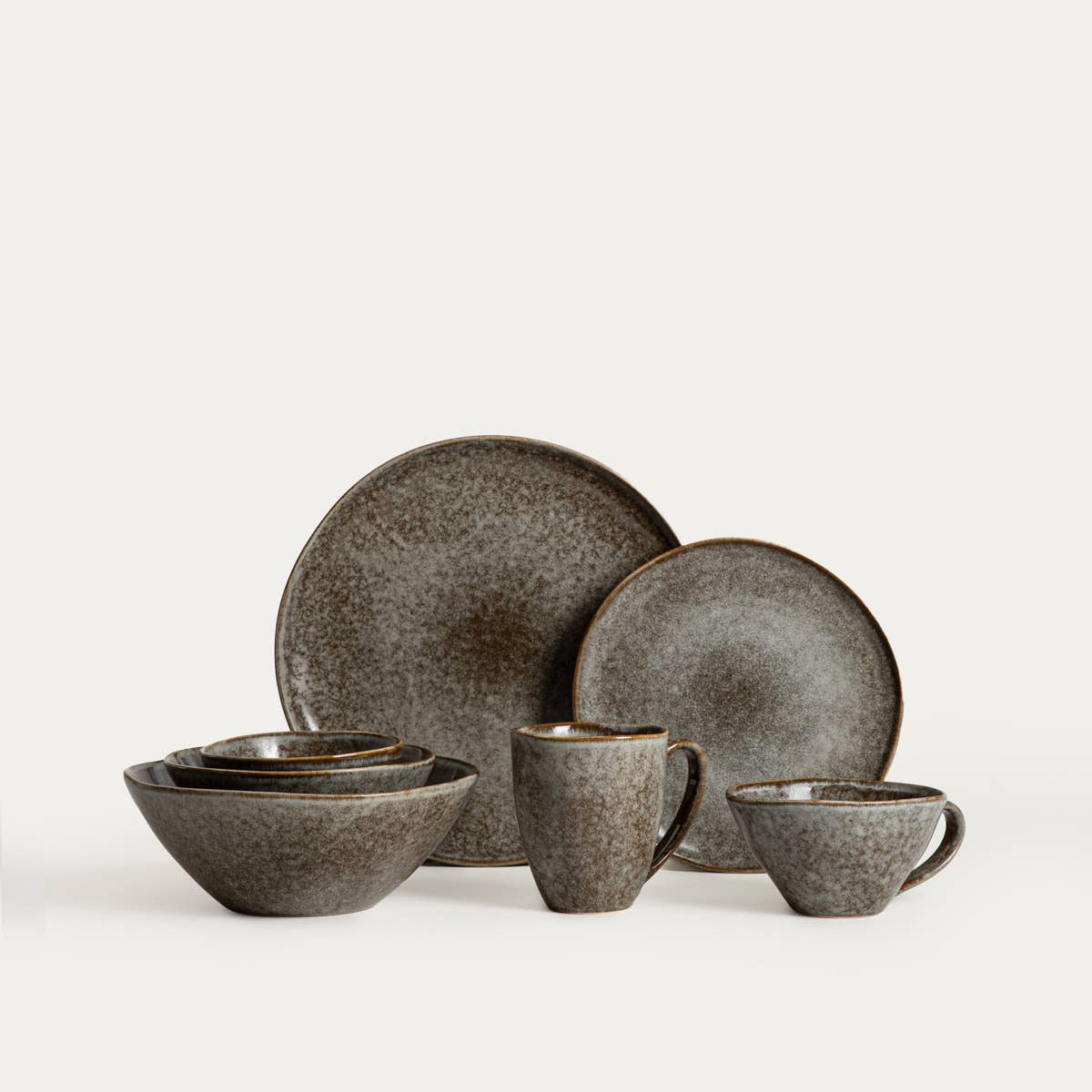 Mug | DAREL | short, grey | 0.25 l