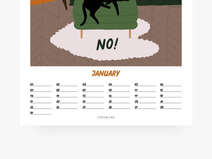 typealive - Wall calendar/Petisfaction “Cats” w/ envelope