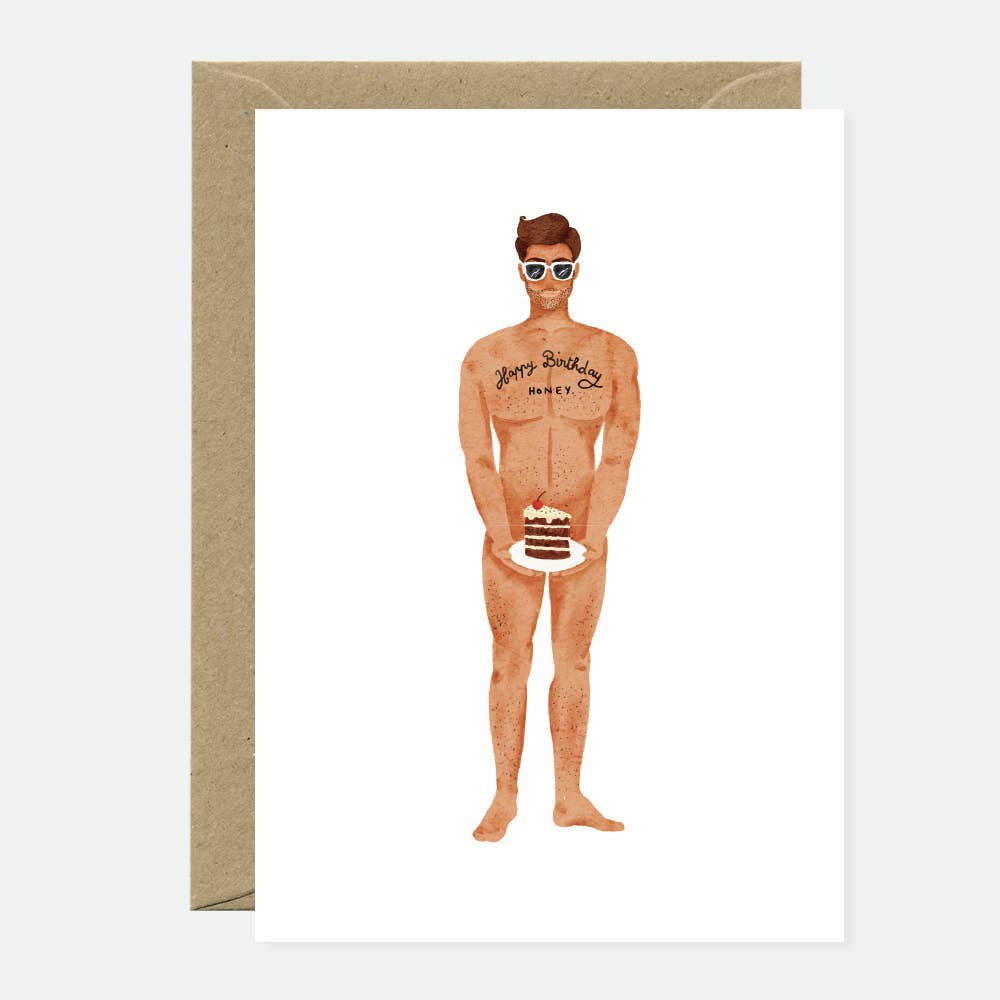 ALL THE WAYS TO SAY - Europe - Guy with a cake  - Greeting card