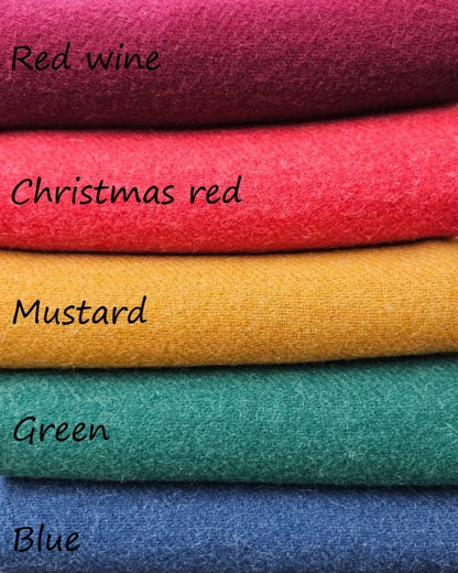 NorraVilla - Wool  Blanket - Solid Color Green