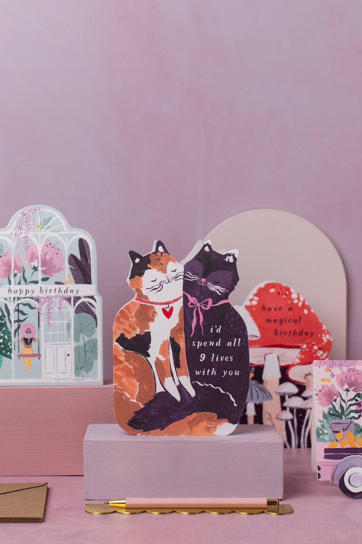 Sister Paper Co.- Nine Lives Cats Cards | Love Cards | Cat Anniversary Cards