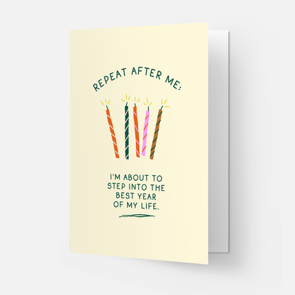 Kaart Blanche - Repeat after me greeting card