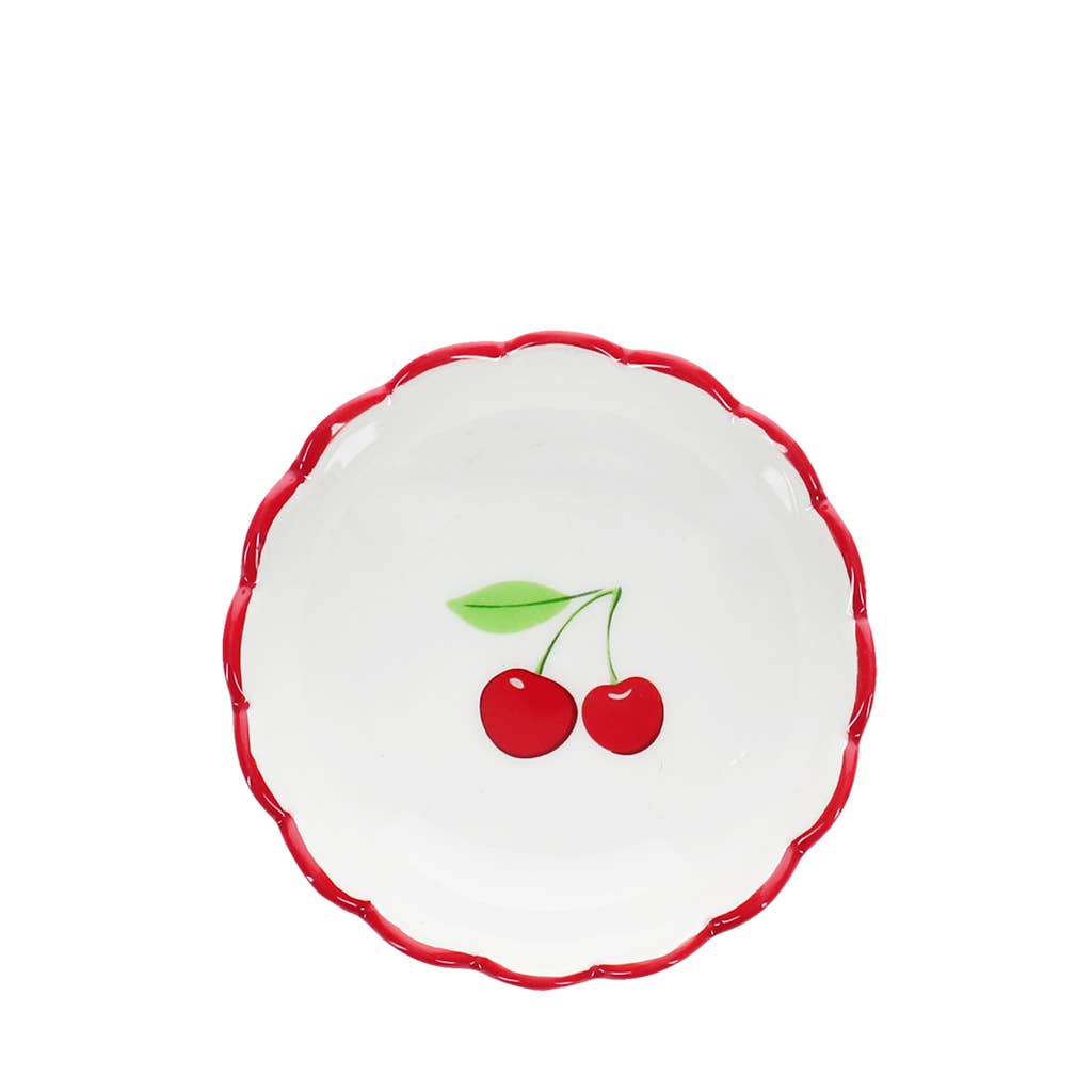 Rex Europe - Scalloped ceramic trinket dish (9cm) - Cherry