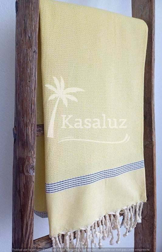 KASALUZ - Fouta Bohemia Yellow Honeycomb 100% cotton