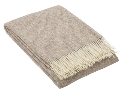 NorraVilla - 100% Wool Blanket - Herringbone throw