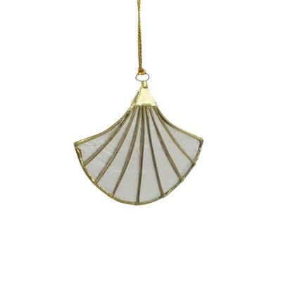 Kinta - Trim Cap Art Deco Fan Offwhite w/ gold 5,5 x 6 cm