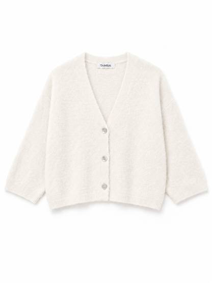 TAMBA - Baby alpaca cardigan with 4/5 sleeves